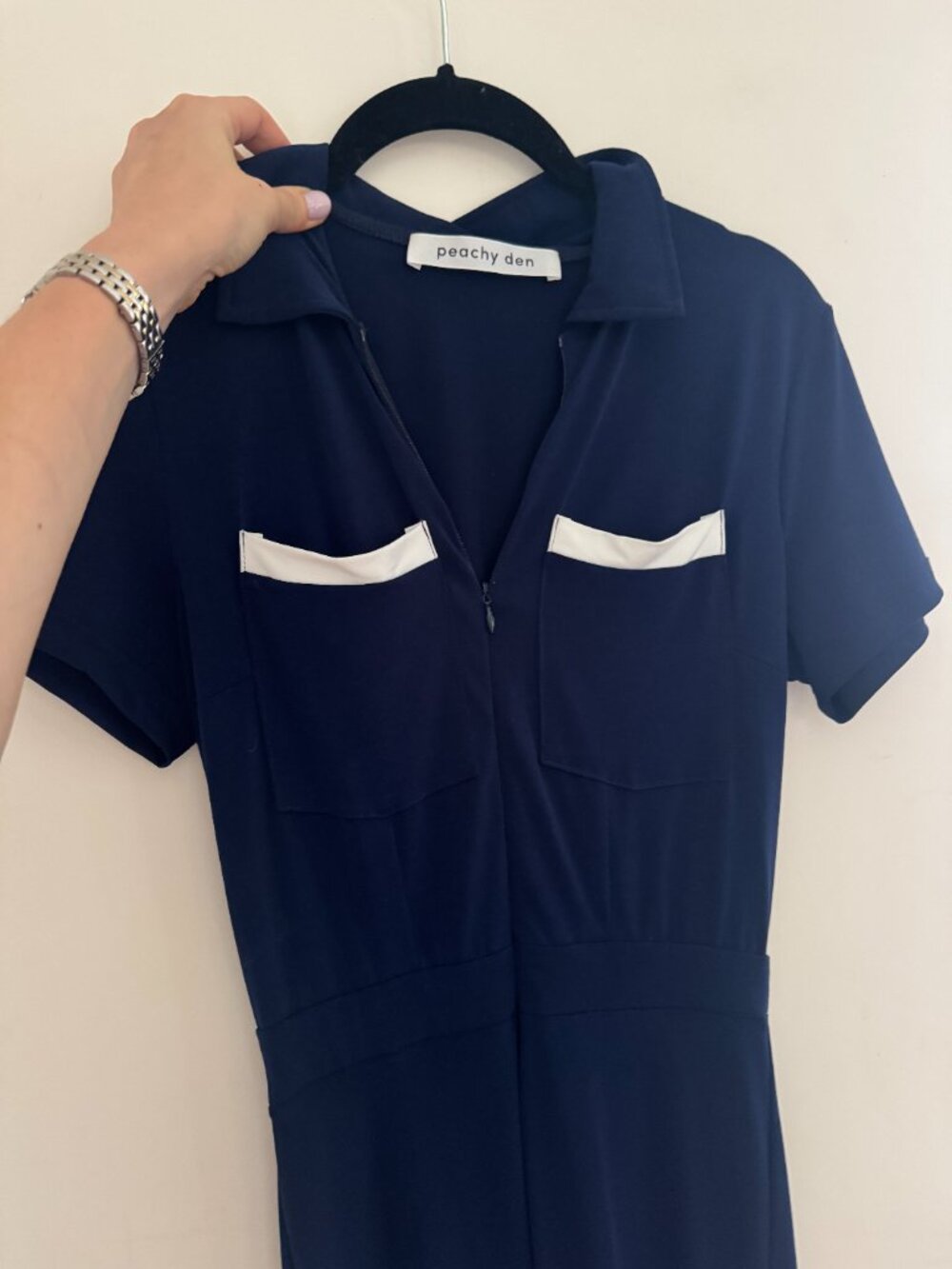 Peach Den Navy Kernel Jumpsuit in XS (worn by Kaia Gerber!) - Picture 4 of 5